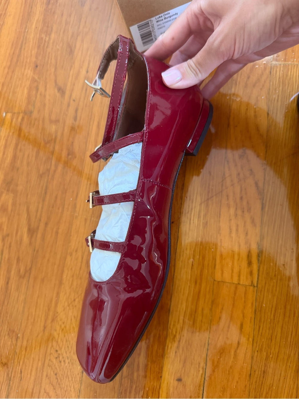 Alohas Luke Onix Wine Burgundy Leather Ballet Flats - Picture 5 of 7